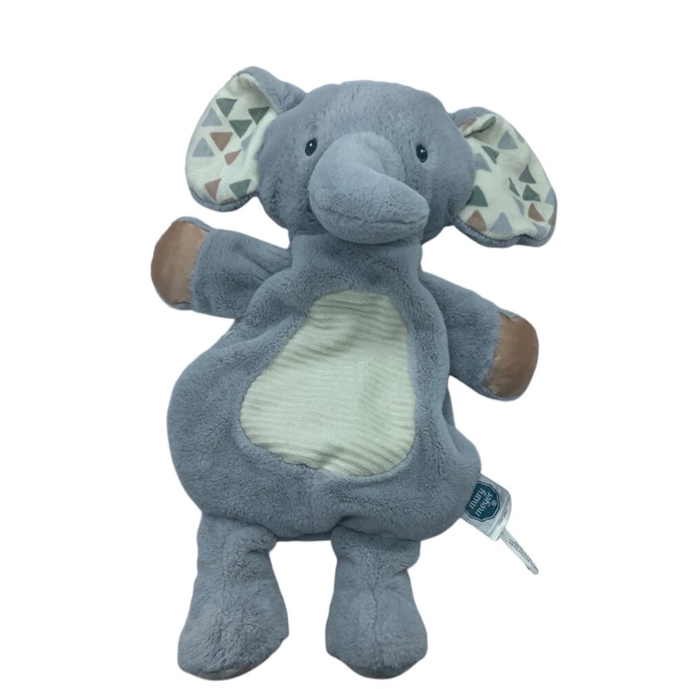 Mary Meyer Gray Plush Elephant Lovey Toy Textured Belly Pattern Security 14"